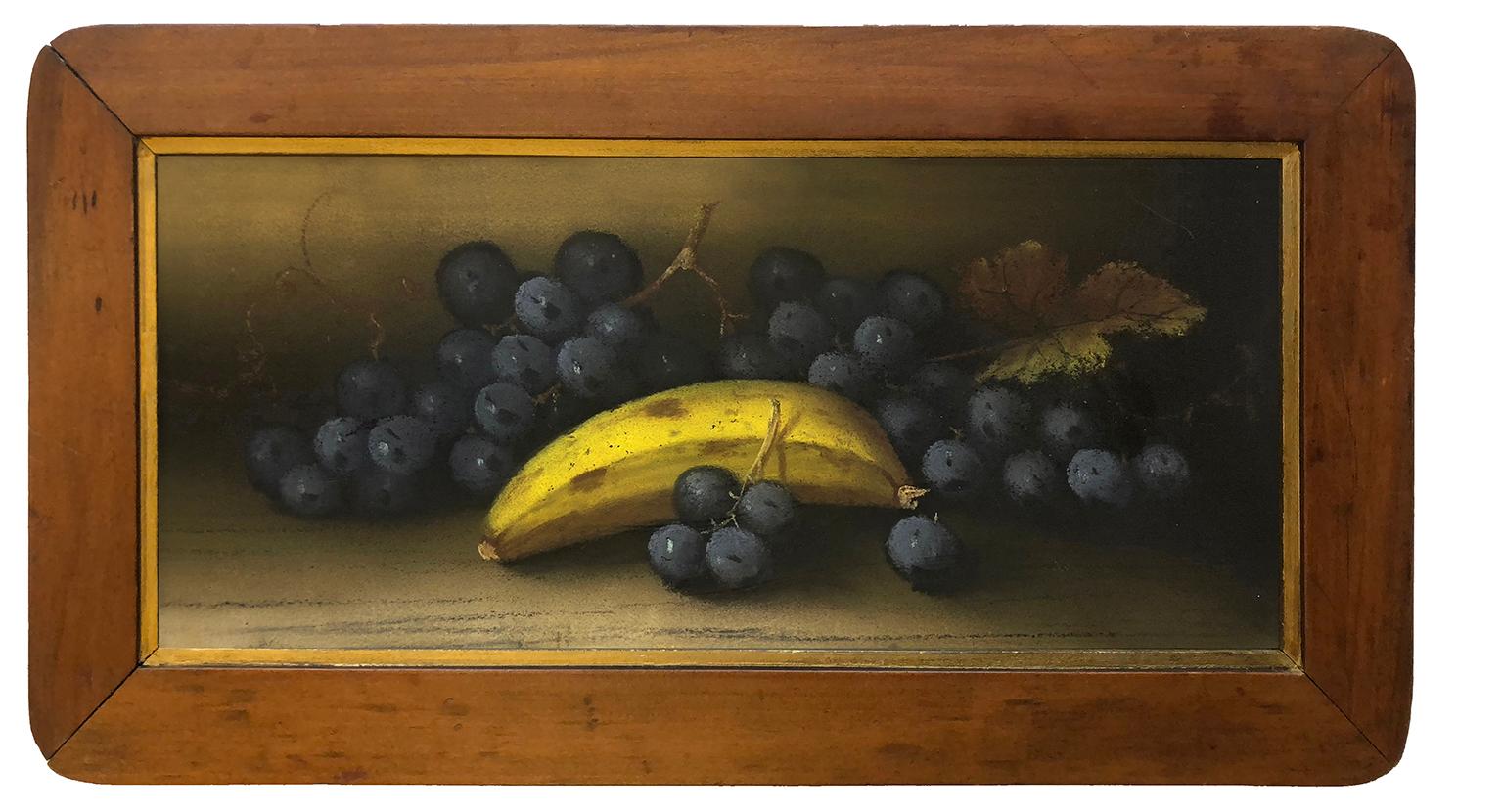 Fruit Still Life - Victorian - Late 19th Century - Romantic - Pastel on board - Painting by Unknown