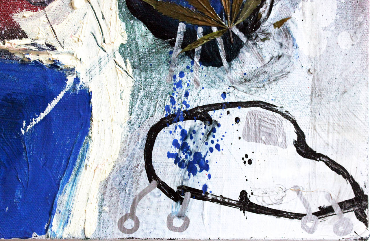 „Weeds“ Buntes abstraktes expressionistisches Gemälde in Mischtechnik auf Leinwand im Angebot 1