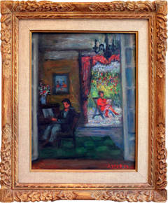 Interior Scene with Man playing Piano