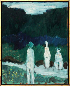Vintage Three Figures in a Landscape