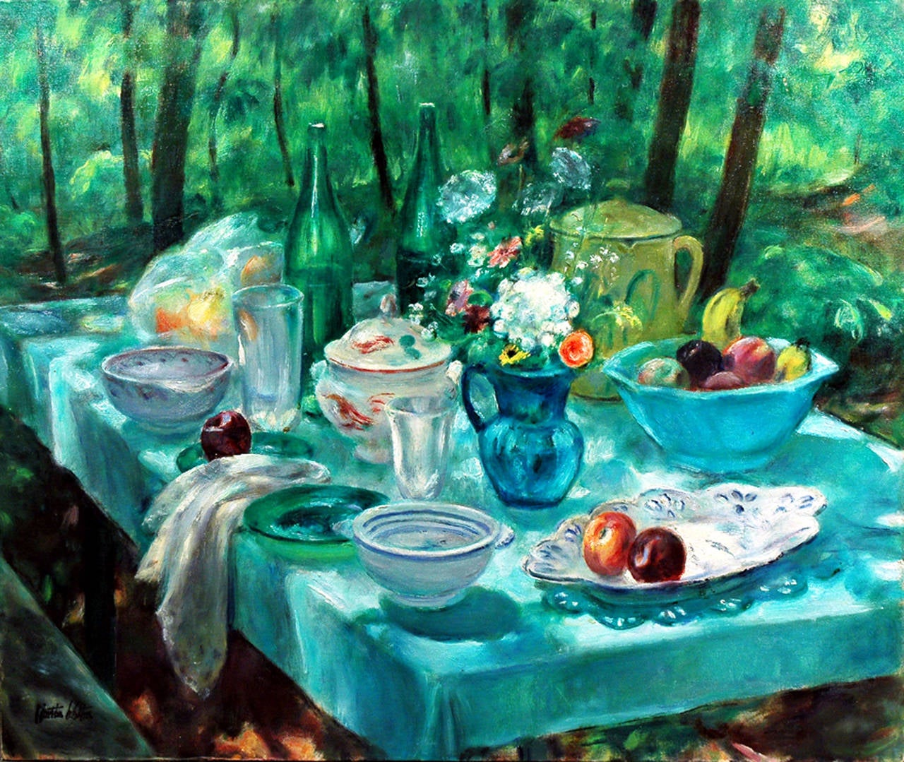 Martha Walter Still-Life Painting - A Picnic Table