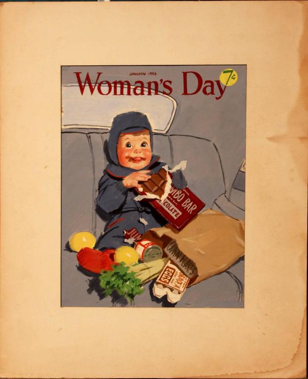 American Original Illustration for Woman's Day Magazine January 1952  - Painting by Richard Sargent