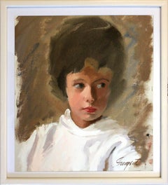 American 20th Century Oil Painting Portrait of Woman from 1950's