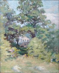 „The Germer House, Mason N.H.“ Impressionistisches Ölgemälde-Landschaft