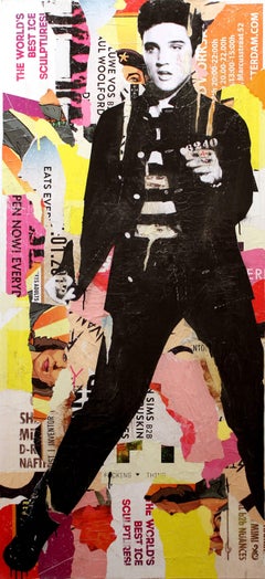"We're Caught in A Trap" Portrait of Elvis Presley Pop Art Street Art Painting
