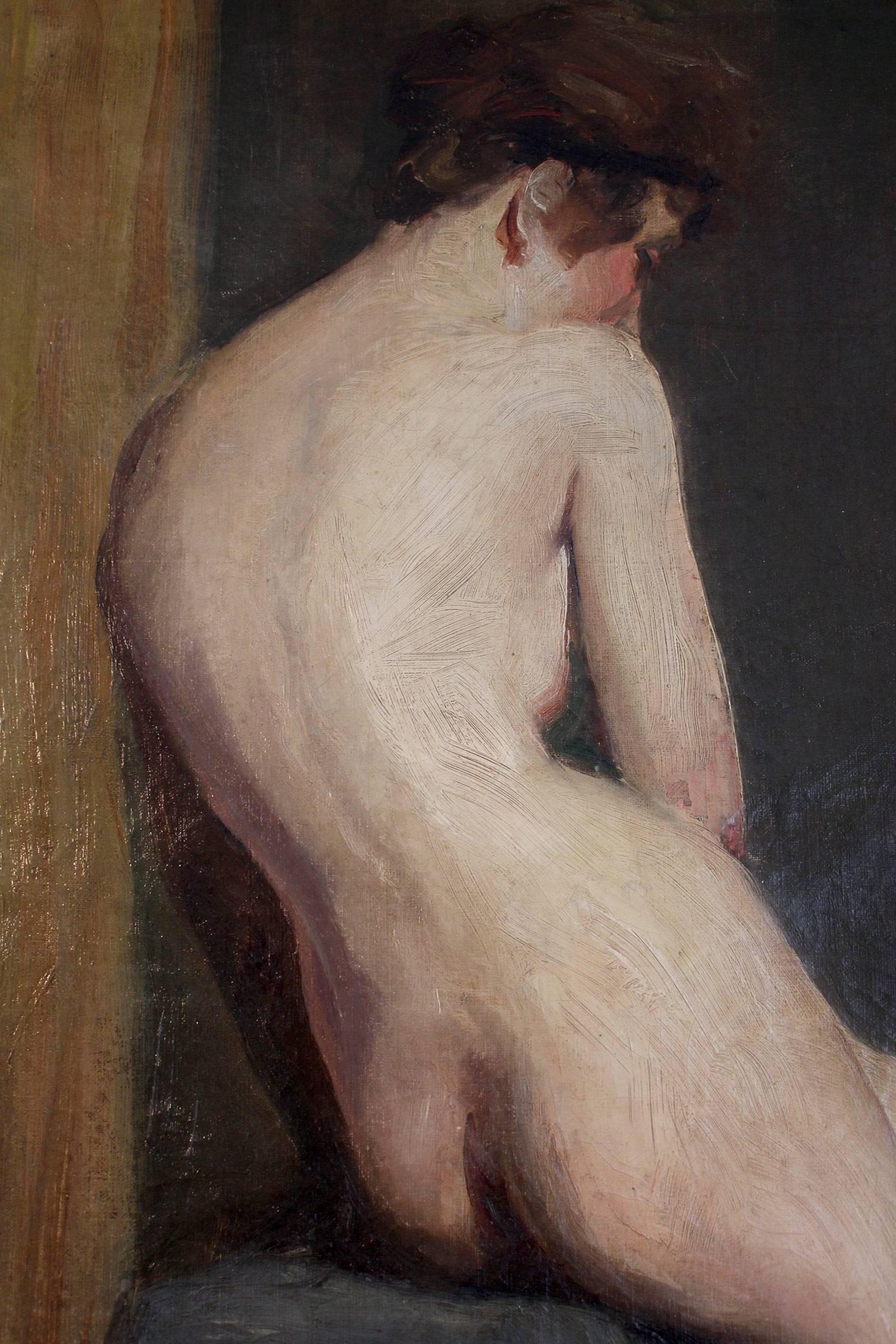 Der sitzende Akt (Realismus), Painting, von Lillian M. Etherington