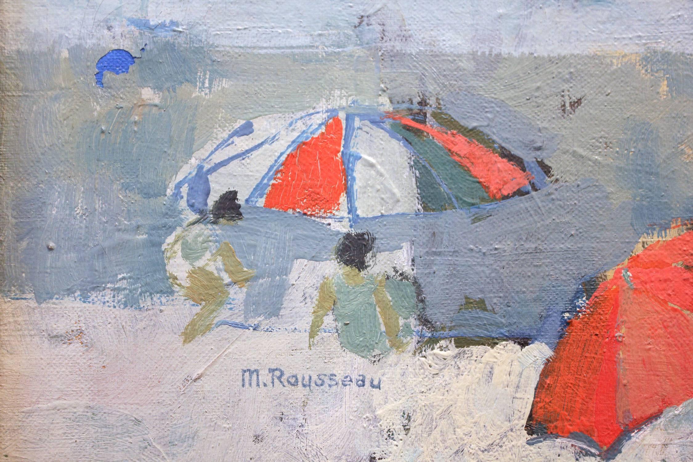 Afternoon at the Beach - Impressionist Painting by Marguerite Rousseau