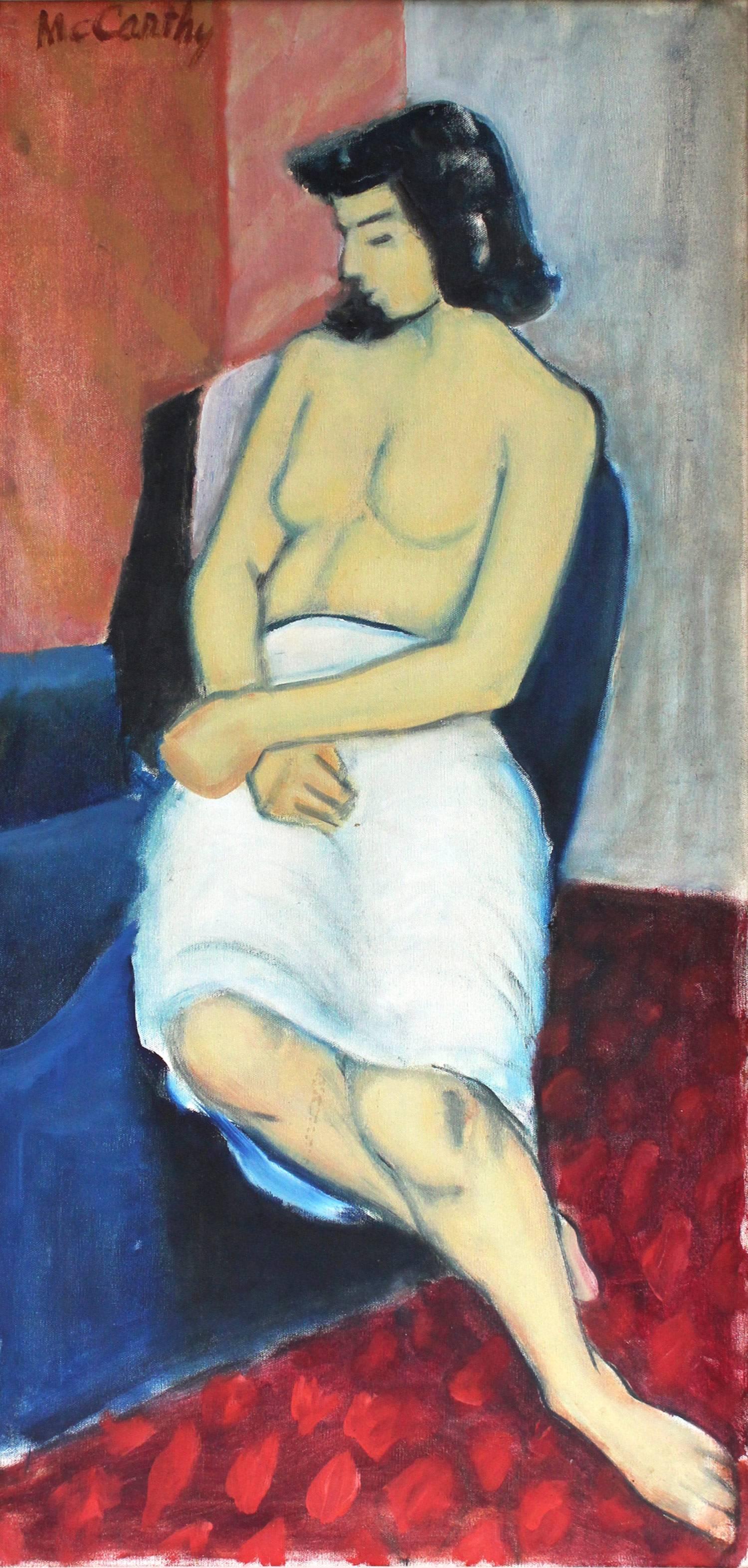 The Seated Woman, Figure Study - Painting by Francis McCarthy