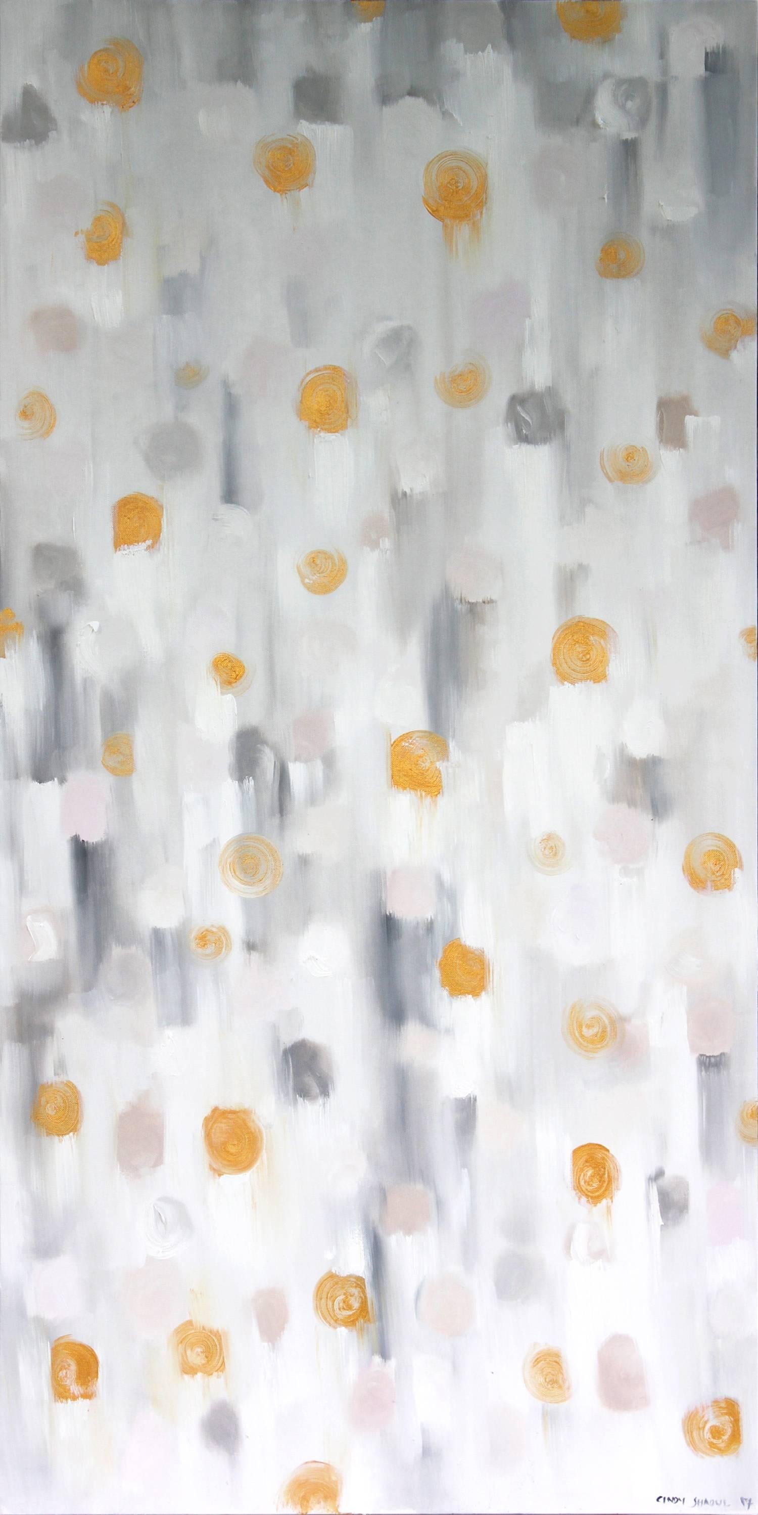 Cindy Shaoul Abstract Painting - Golden Sun Kisses 2