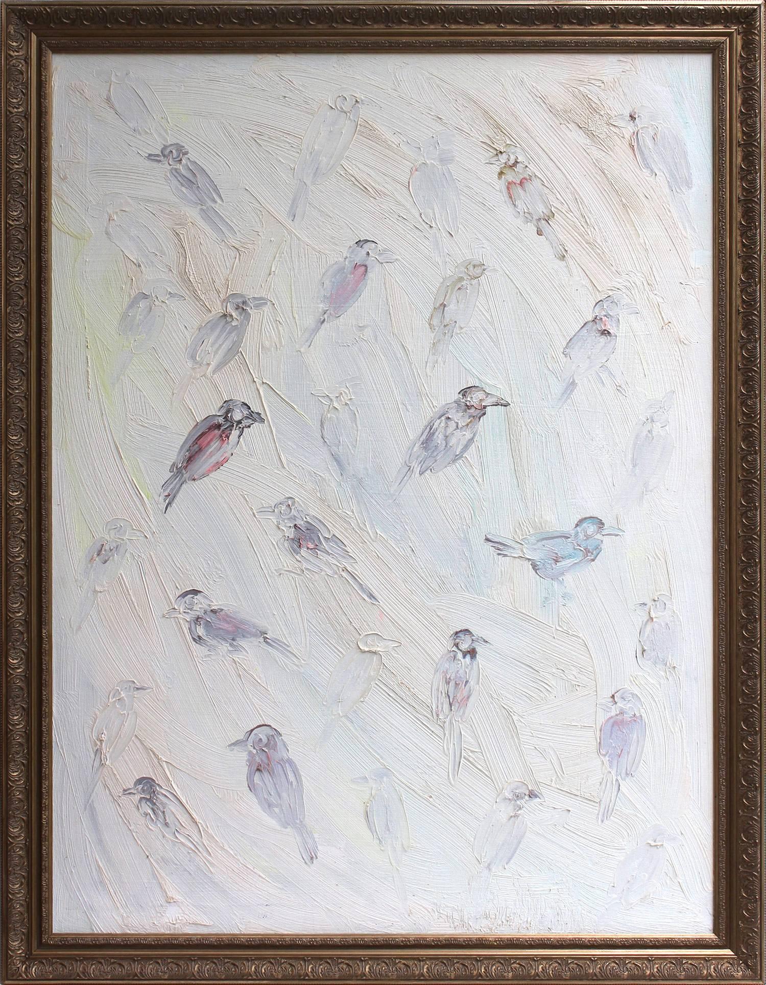 Hunt Slonem Animal Painting - Oslo "Birds"