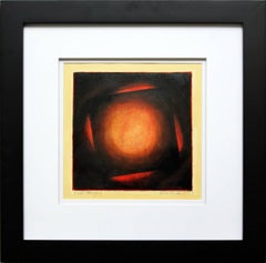 "Event Horizon" Abstract Geometrical Shape Painting Work on Paper Framed