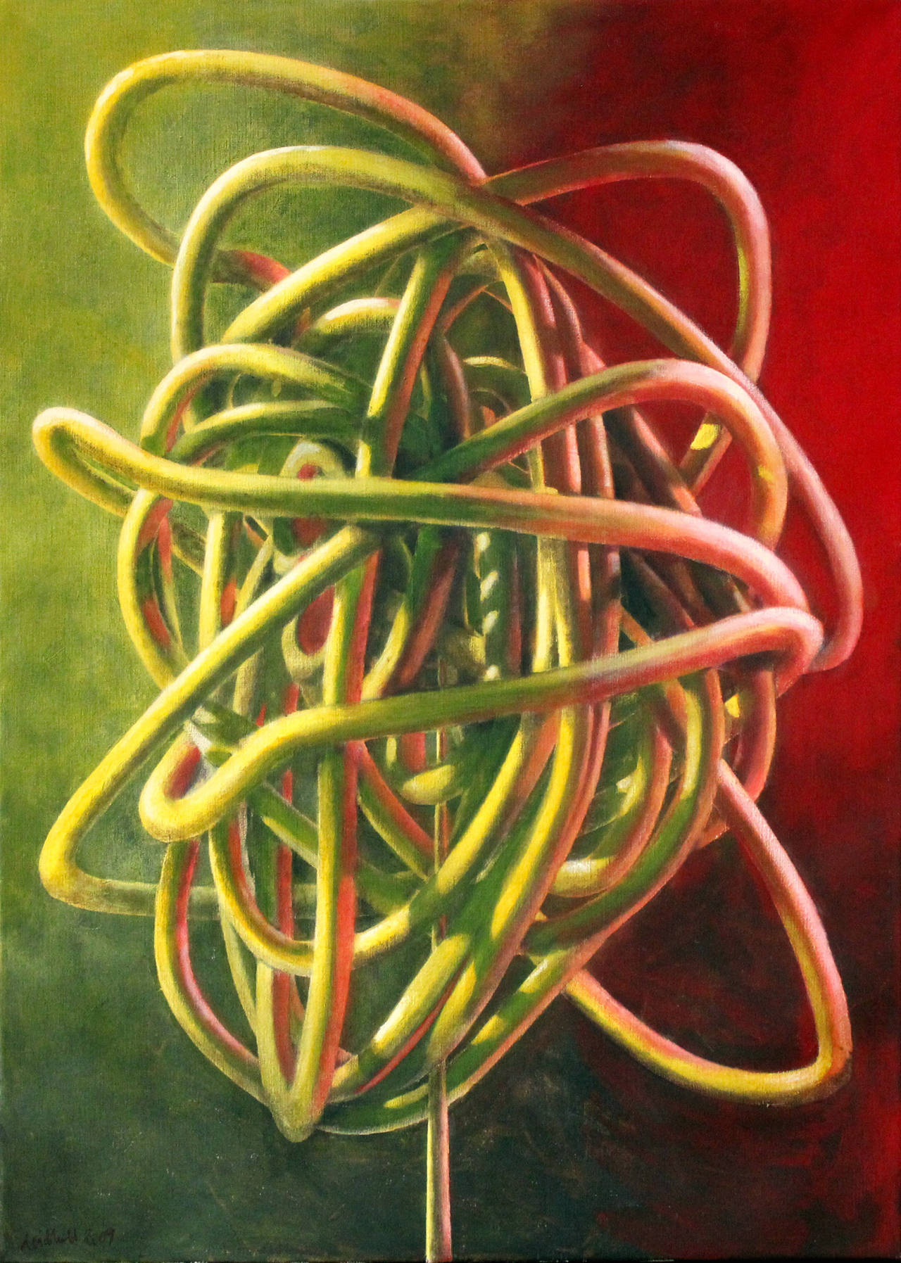 Wolfgang Leidhold Abstract Painting - Knot No. 4 - Yellow Red