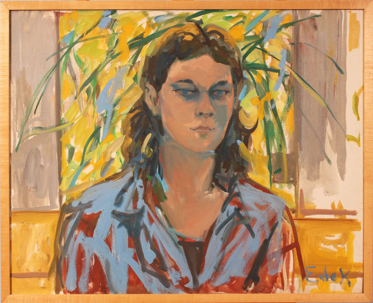 Portrait of a Young Man - Painting by Elaine de Kooning