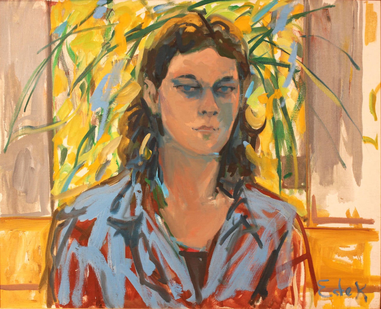 Elaine de Kooning Portrait Painting - Portrait of a Young Man