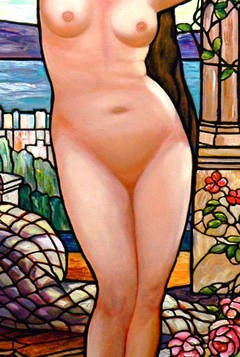 Tiffany Style Nude with Wisterias