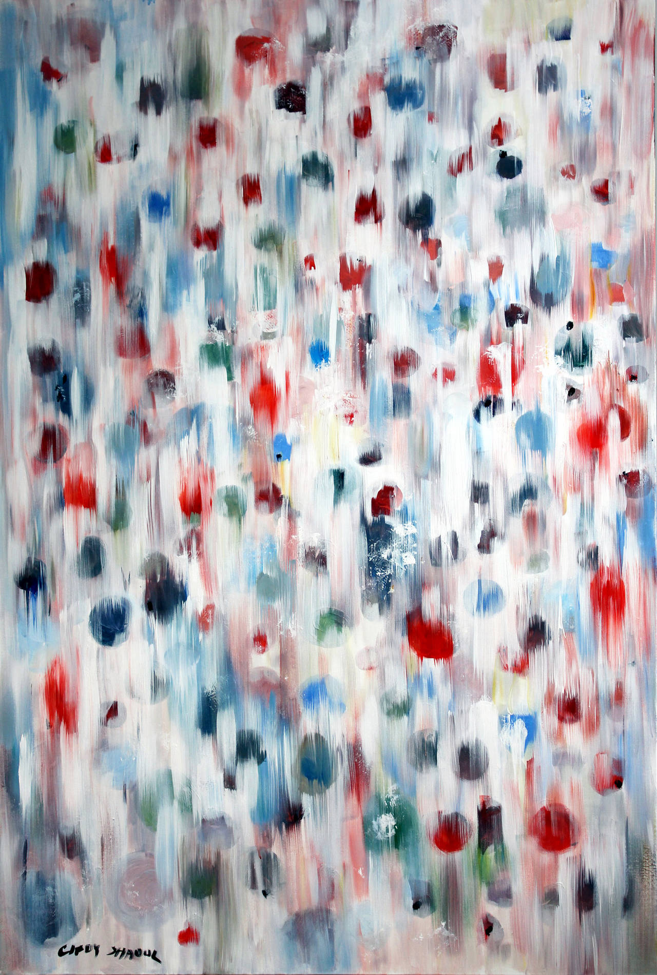 Cindy Shaoul Abstract Painting - Summer Rain