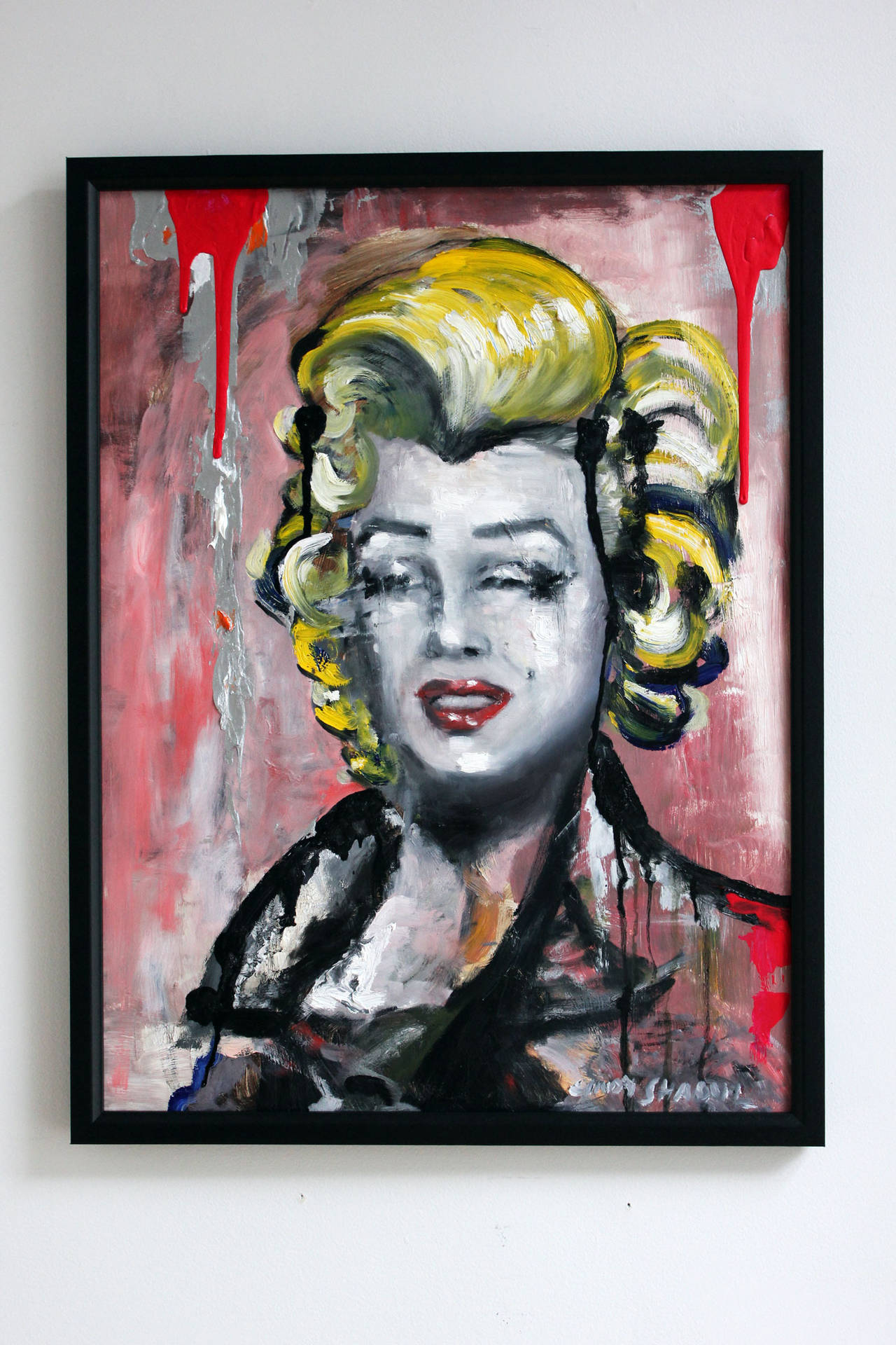 „Pop Marilyn“ Pop-Art Marilyn Monroe, Porträt, Ölgemälde auf Karton im Angebot 5