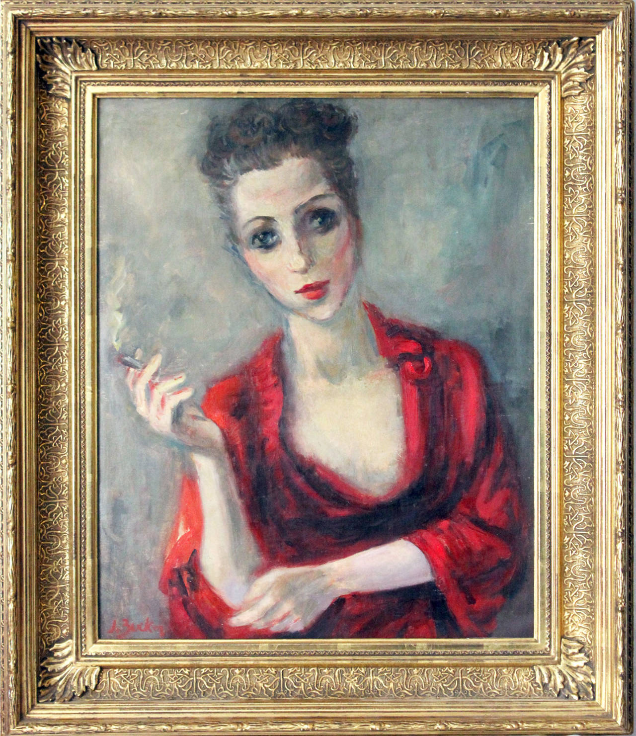 Jacques Zucker Portrait Painting - Woman in Red