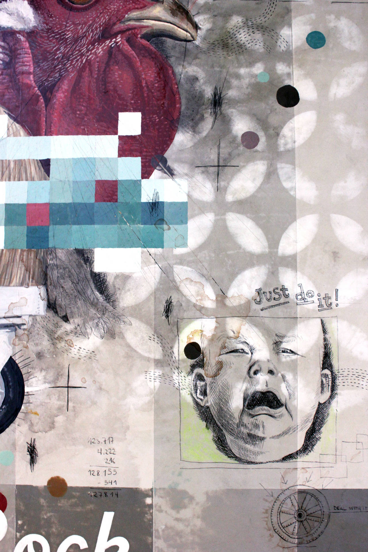 Peinture « Big Rock » de style photoréaliste et surréaliste sur panneau de bois - Contemporain Painting par Santiago Fuentes Bo