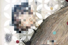 "Big Rock" Pittura in stile fotorealista e surrealista in tecnica mista su tavola di Wood