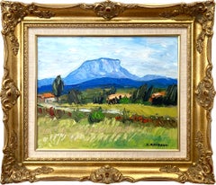 "Ste. Victoire" Vue impressionniste colorée de la montagne Sainte-Victoire Peinture