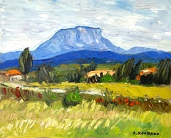 "Ste. Victoire" Vue impressionniste colorée de la montagne Sainte-Victoire Peinture
