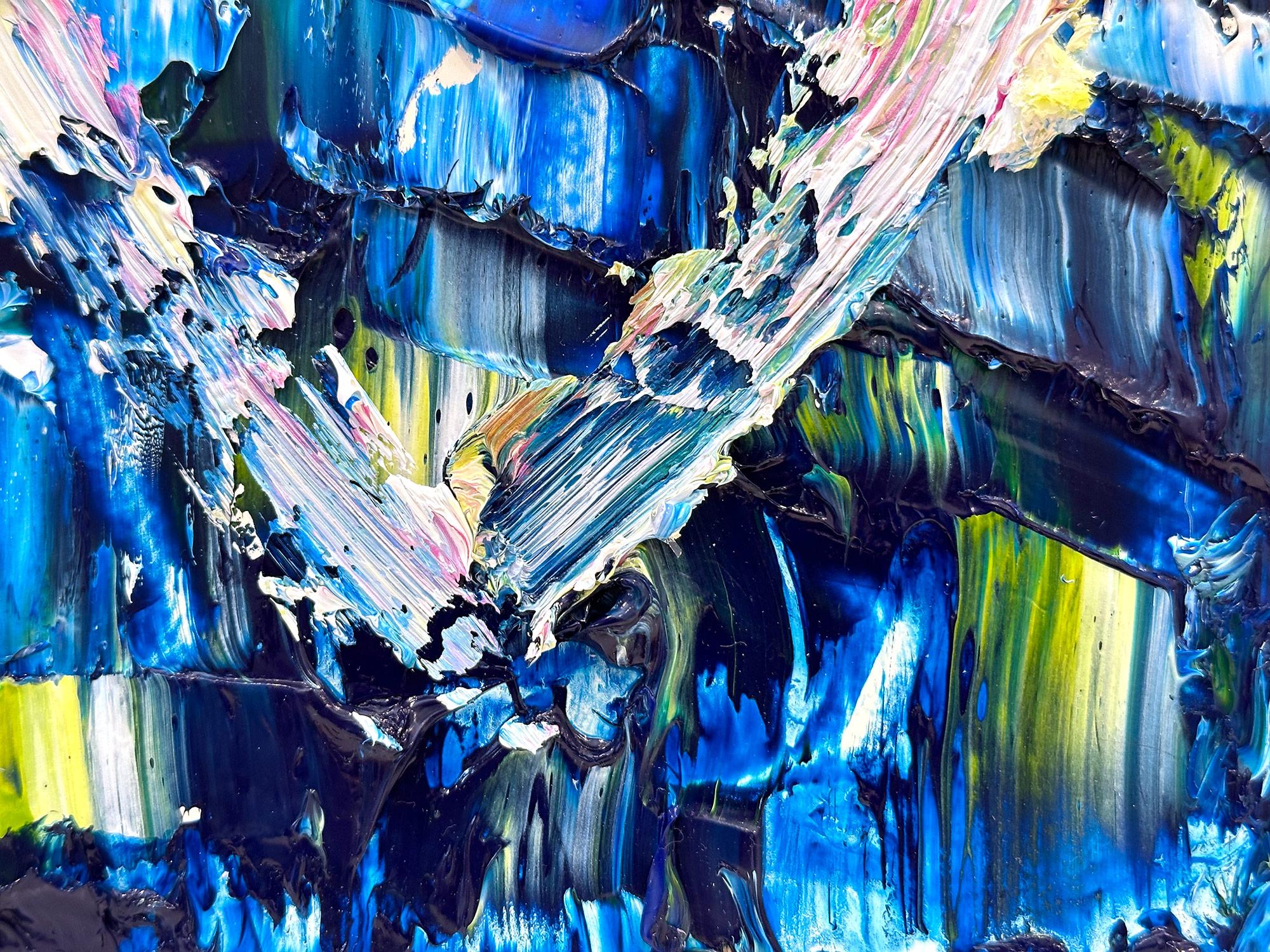 « My Deep Dive Heart », peinture à l'huile pop art colorée avec cadre flottant blanc en vente 3