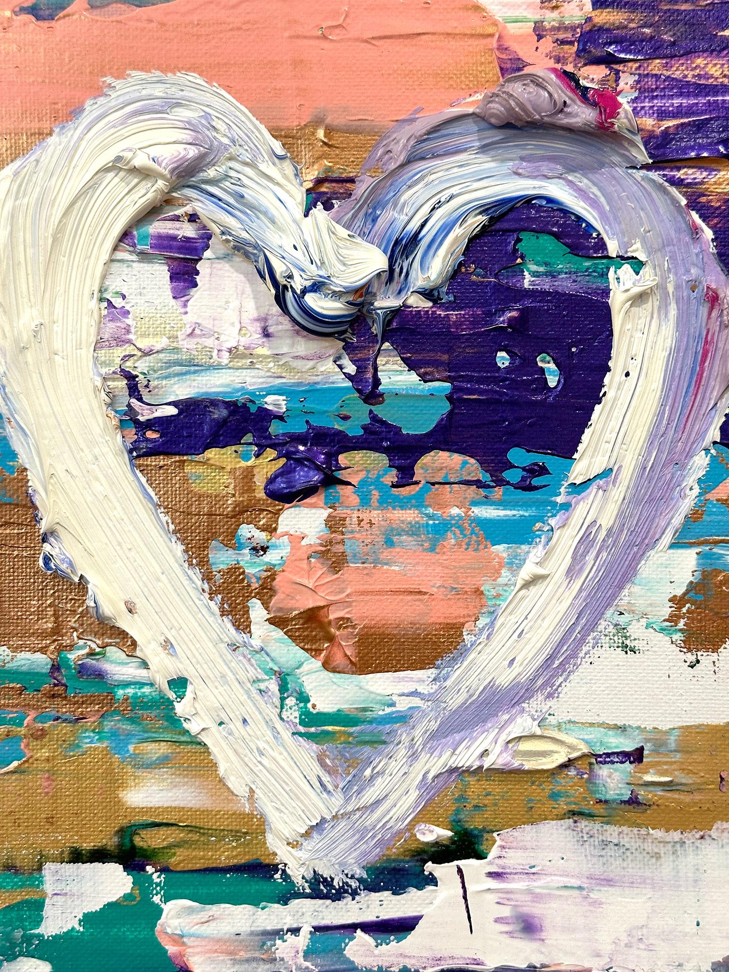 Mehrfarbiges Pop-Art-Ölgemälde „My Abbey Road Heart“ mit weißem Floater-Rahmen, Ölgemälde (Abstrakt), Painting, von Cindy Shaoul