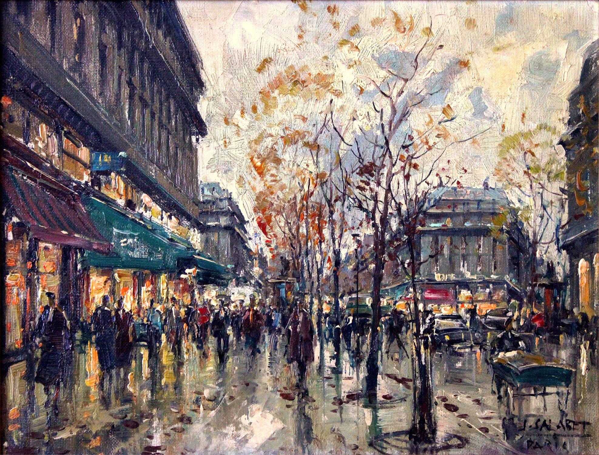 Jean Salabet Landscape Painting - Cafe Paris