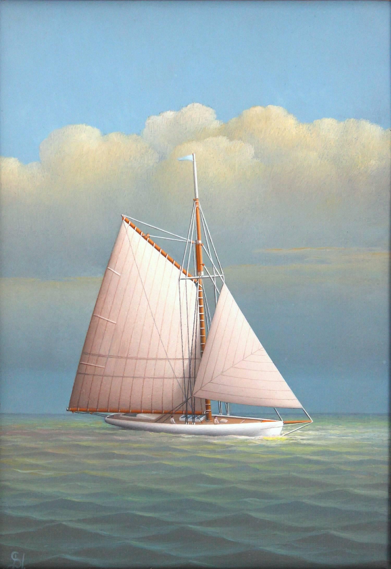 Sailing on the Pacific - Painting by George Nemethy