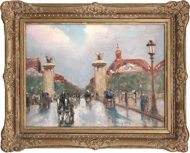 André Gisson A Day Out in Paris, Painting For Sale at 1stdibs