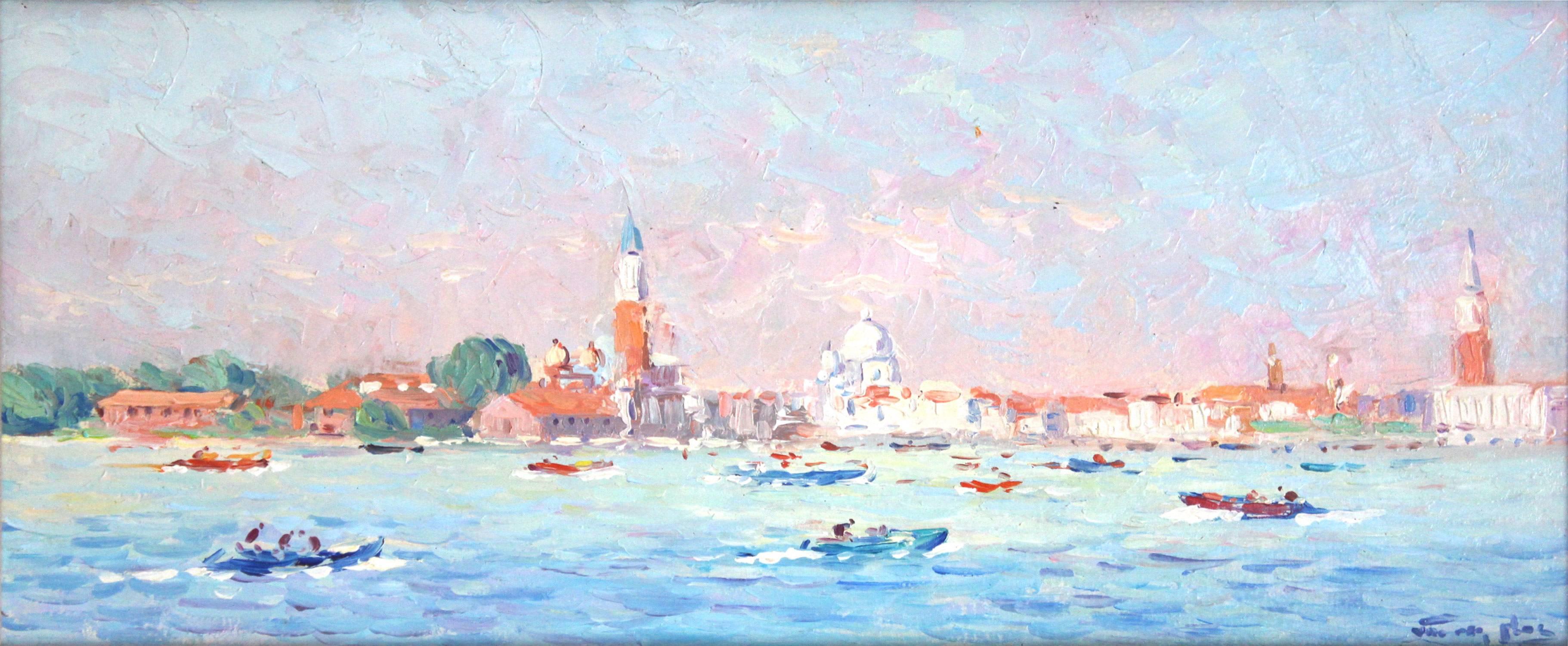 View of Venice - Painting by Niek van der Plas