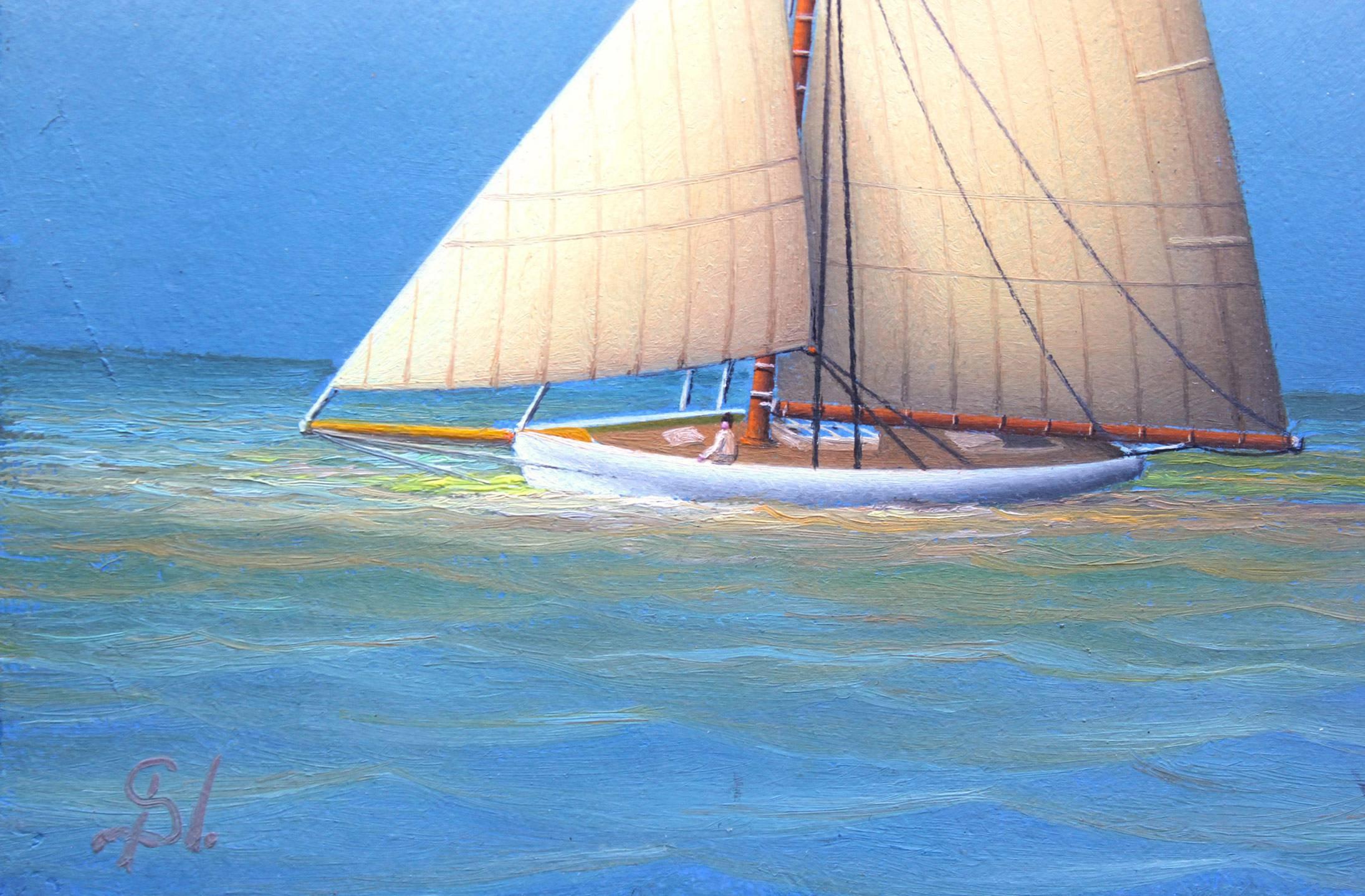 George Nemethy encuentra su inspiración en los momentos de tranquilidad y soledad. Donde se encuentra uno con el mar y el cielo y el mundo tranquilo al que se escapa libremente. Formado desde muy joven por su padre Albert Nemethy, pintor de fama