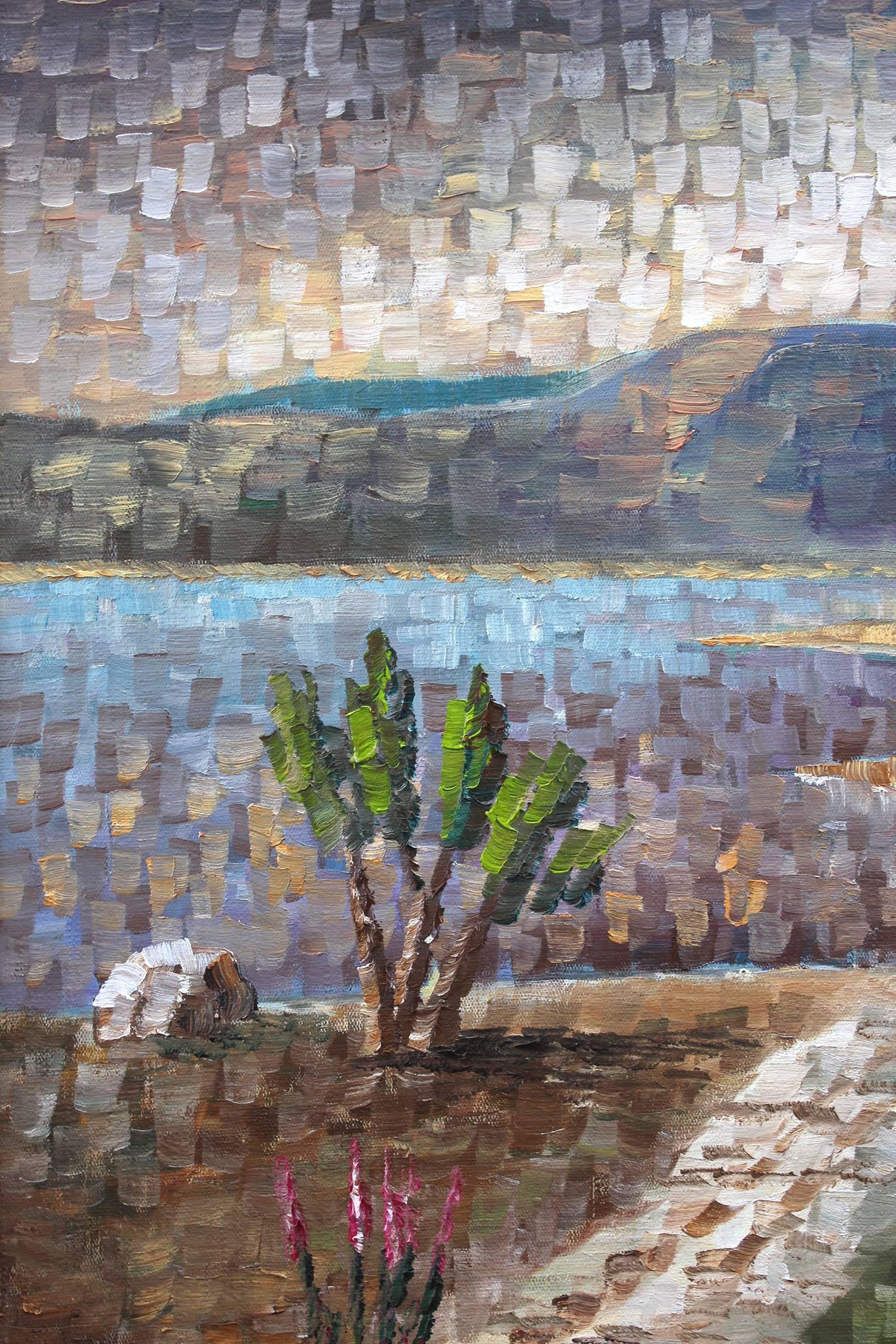 Der Weg zum See (Braun), Landscape Painting, von Kristina Nemethy