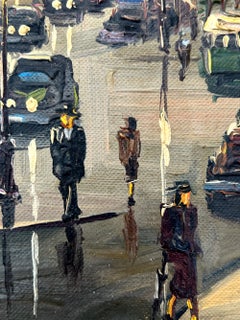 „Nocturne Arc de Triomphe“ – farbenfrohes Ölgemälde im Stil der Pariser Impressionisten, gerahmt