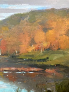 "Countryside Autumn Landscape" Colorful Landscape Oil Painting Framed