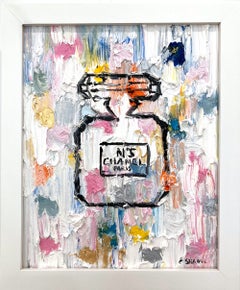 "Dripping Dots - N5 in Ibiza" Chanel Perfume Bottle Oil Painting Framed