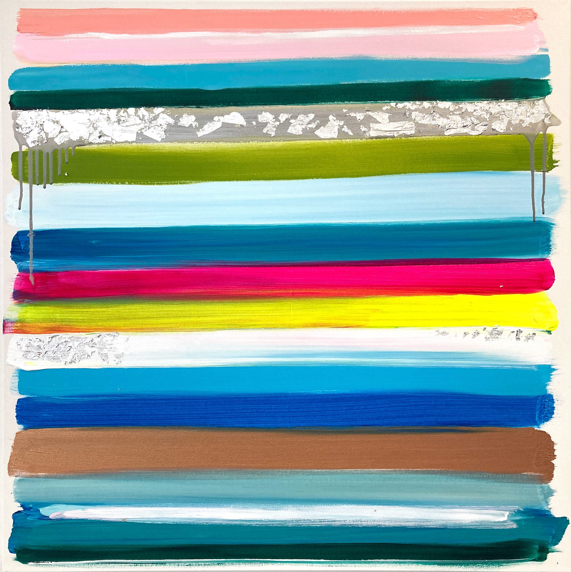 Cindy Shaoul Abstract Painting - "My Horizon - Summer in Mykonos" Abstract Color Field Painting on Canvas