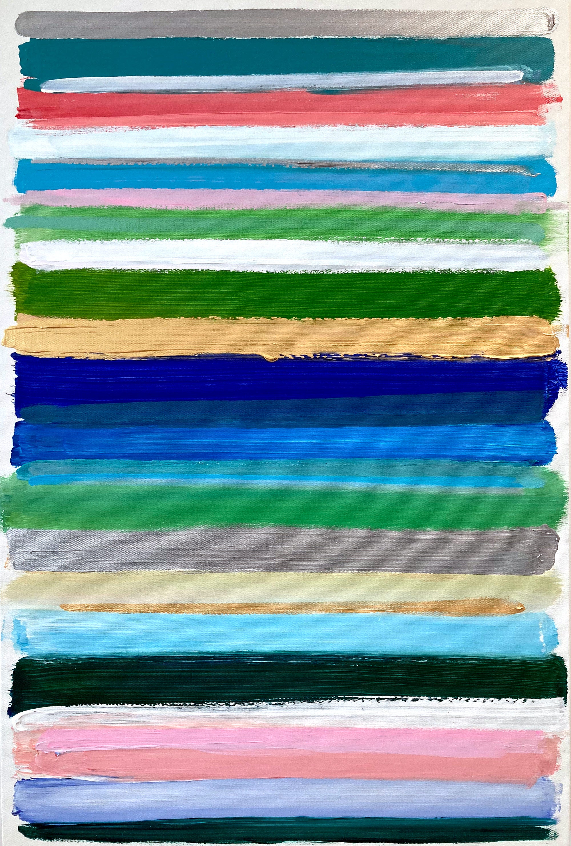 Cindy Shaoul Abstract Painting - "My Horizon - French Riviera" Colorful Abstract Color Field Painting on Canvas
