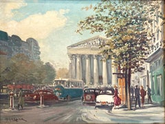 „Day Out by La Madeleine“ – Impressionistisches Pariser Ölgemälde auf Leinwand, gerahmt