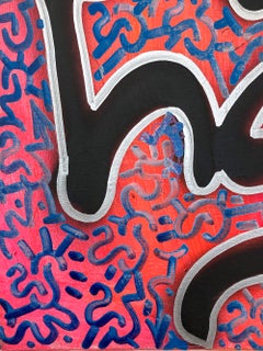 "LA II Street Tag" Graffiti Street Art Acrylic Spray Paint and Ink on Canvas