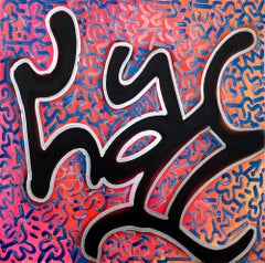 "LA II Street Tag" Graffiti Street Art Acrylic Spray Paint and Ink on Canvas