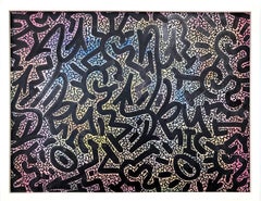 "LA II Street Tags" Graffiti Street Art Acrylic Spray Paint and Ink on Canvas