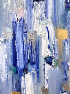"Dripping Dots - Manhattan Nights" Contemporary Oil Painting on Canvas
