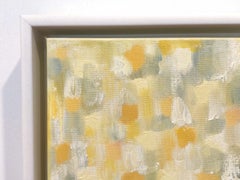 "Dripping Dots - Sunday Morning" - Dipinto a olio contemporaneo su tela, giallo