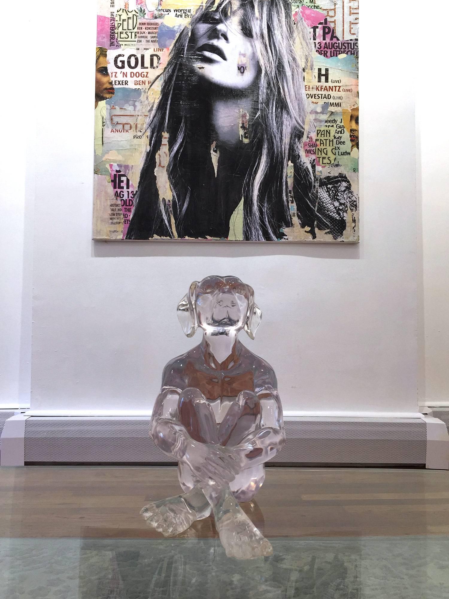 Lolly Dogman (Clear) - Pop Art Sculpture by Gillie and Marc Schattner