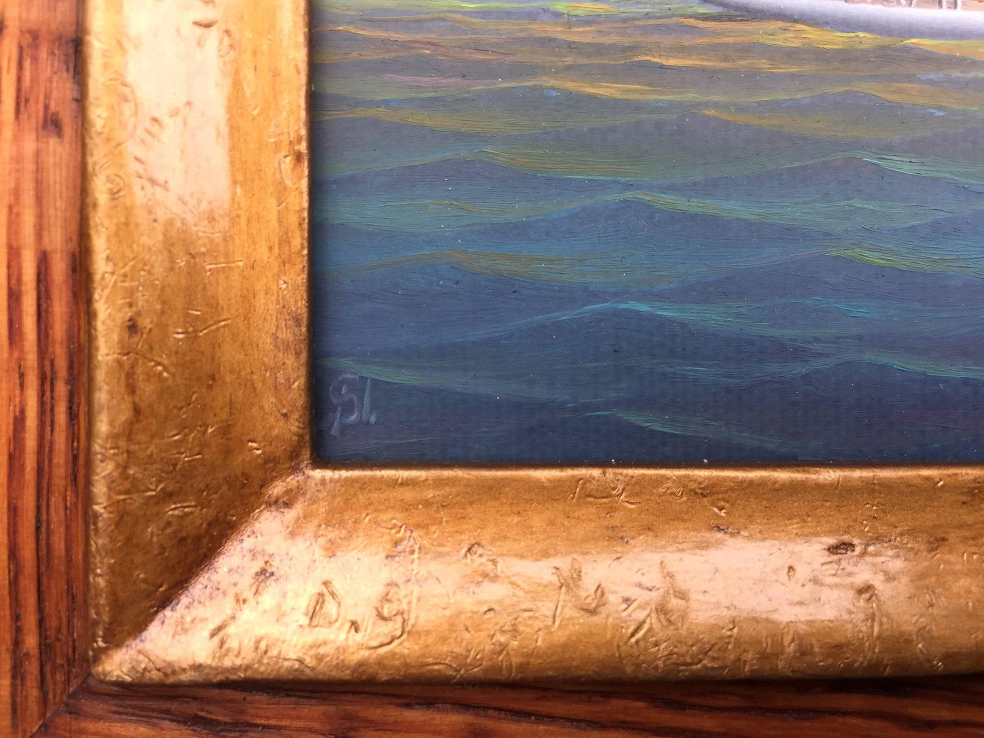 « Tranquil Sailing », peinture à l'huile réaliste sur toile représentant un voilier en mer ouverte en vente 2