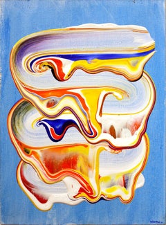 Blue and Orange on Sky Blue