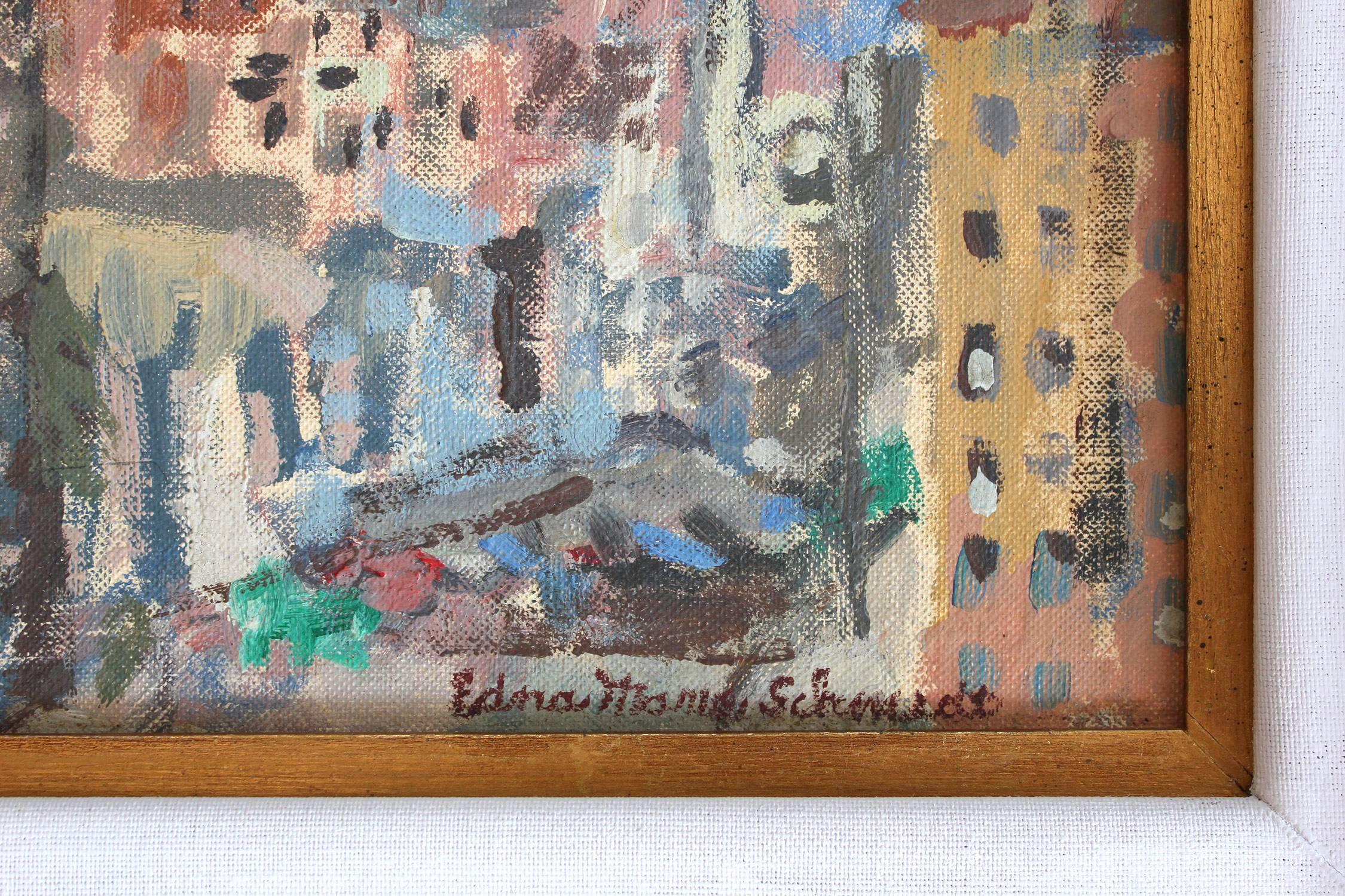 Peinture à l'huile sur panneau - paysage impressionniste abstrait de la baie de San Francisco en vente 10