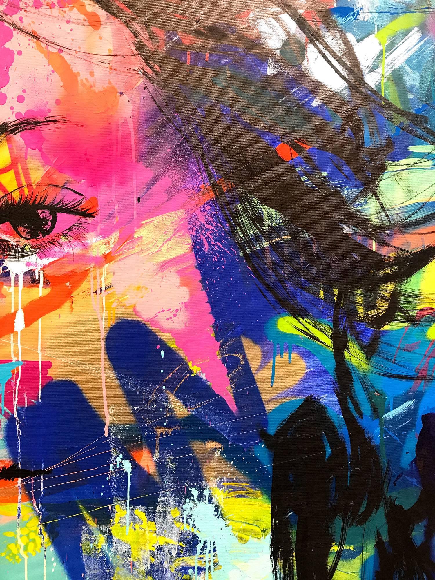 „Les Beaux Jours“ Die guten Tage, farbenfrohe, abstrakte Street Art, französische Kunst im Angebot 2